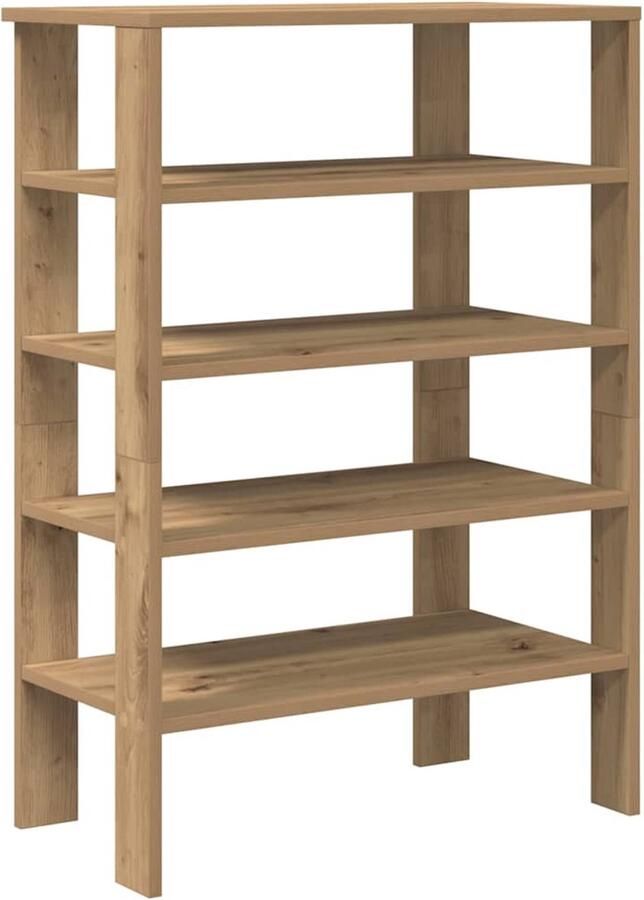 VidaXL Schoenenrek 61x32x87 5 cm bewerkt hout artisanaal eikenkleur