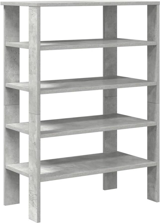 VidaXL Schoenenrek 61x32x87 5 cm bewerkt hout betongrijs