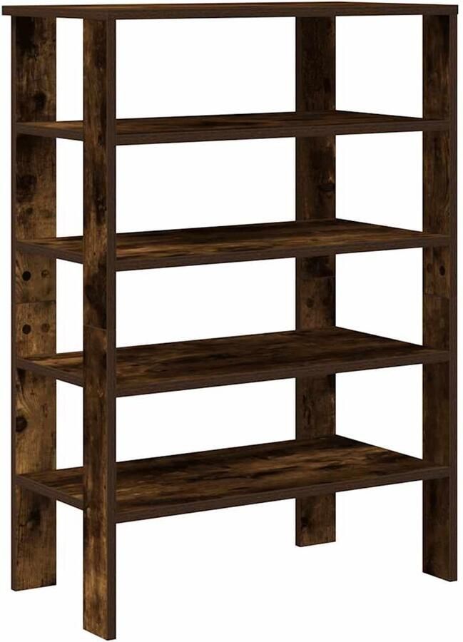 VidaXL Schoenenrek 61x32x87 5 cm bewerkt hout gerookt eikenkleurig