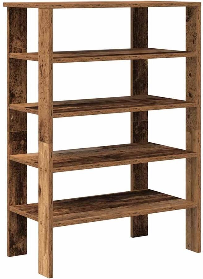 VidaXL Schoenenrek 61x32x87 5 cm bewerkt hout oud houtkleurig