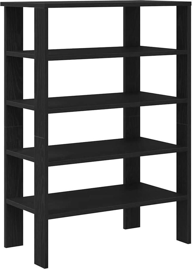 VidaXL Schoenenrek 61x32x87 5 cm bewerkt hout zwart