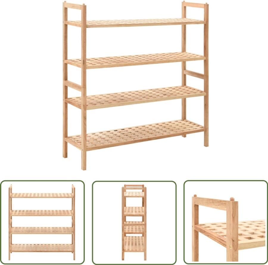VidaXL Schoenenrek 69x26x81 cm Massief walnotenhout Schoenenrek Walnotenhout Schoenenkast Opslagruimte Entree Meubilair Vintage Decor Woonaccessoires Kastjes Organisator Schoenuitlegger Minimalistisch Modern