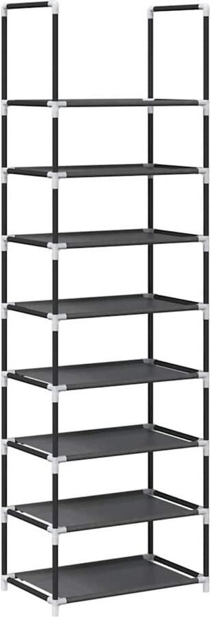 VidaXL Schoenenrek 8-laags 44x28x145 cm nonwoven stof zwart
