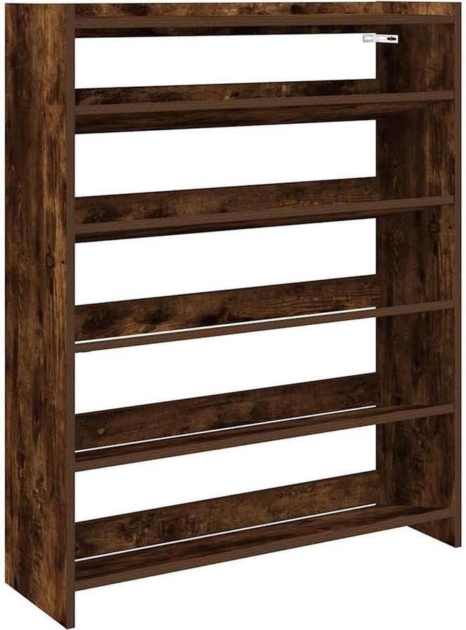 VidaXL Schoenenrek 80x25x100 cm Gerookt Eiken
