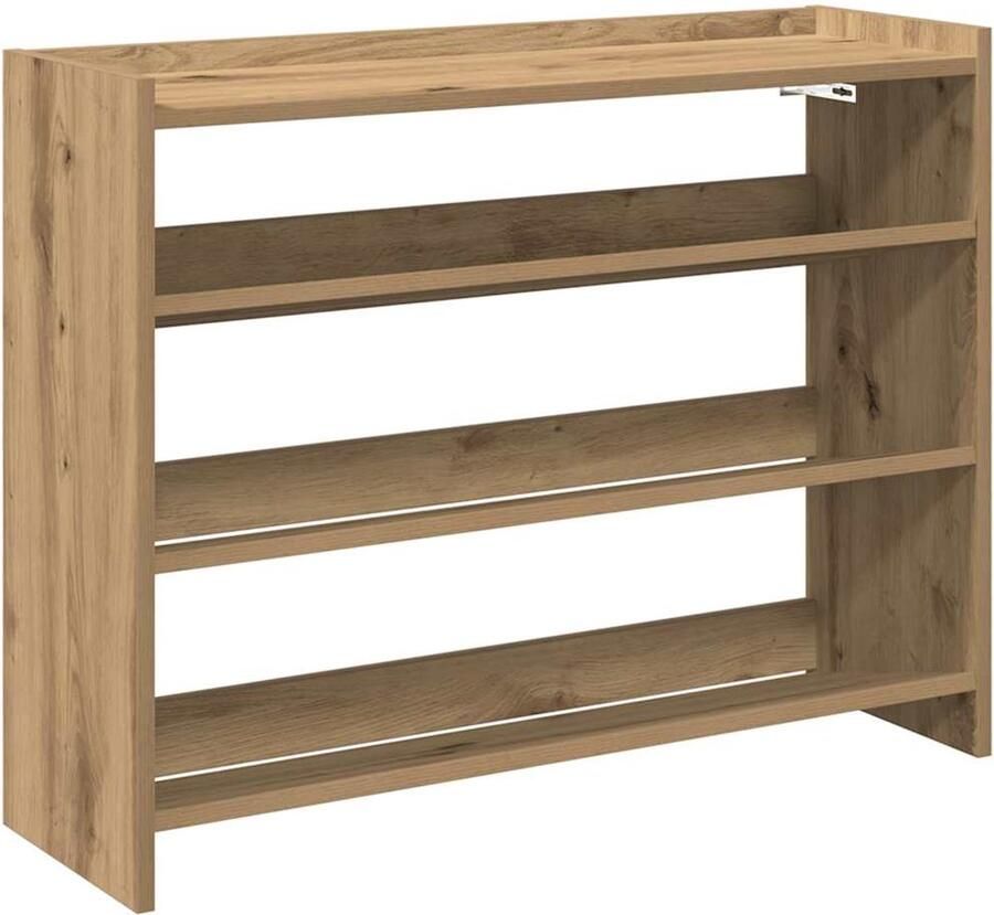 VidaXL Schoenenrek 80x25x62 cm bewerkt hout artisanaal eikenkleur