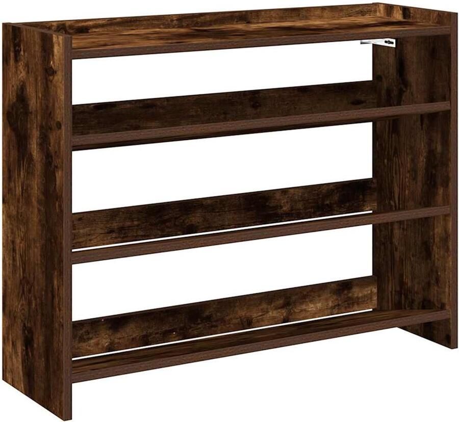 VidaXL Schoenenrek 80x25x62 cm bewerkt hout gerookt eikenkleurig