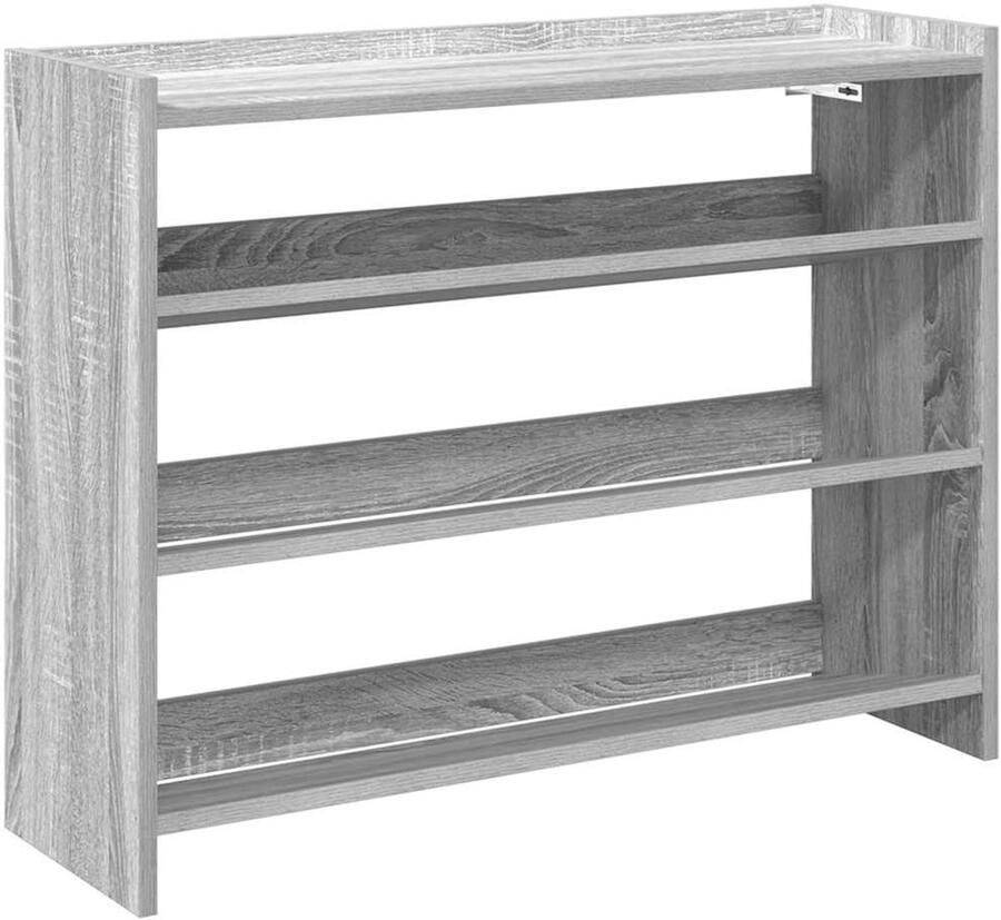 VidaXL Schoenenrek 80x25x62 cm bewerkt hout grijs sonoma eikenkleur