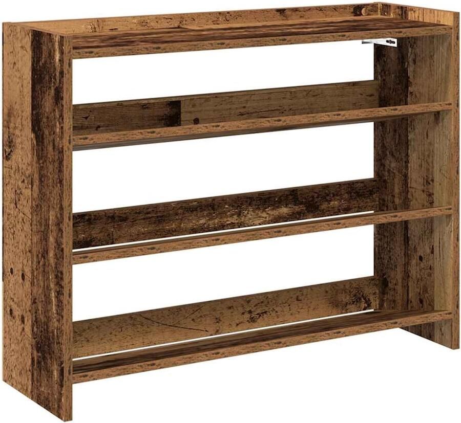 VidaXL Schoenenrek 80x25x62 cm bewerkt hout oud houtkleurig