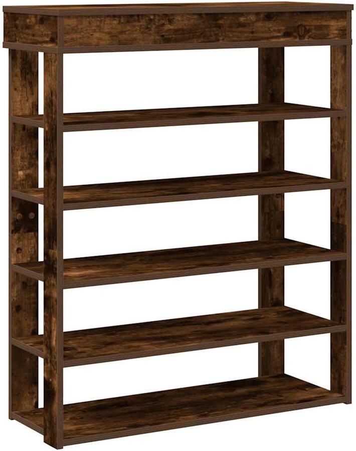VidaXL Schoenenrek 80x30x98 cm bewerkt hout gerookt eikenkleurig