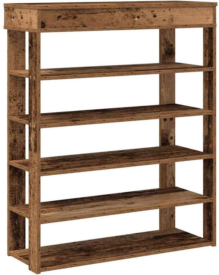 VidaXL Schoenenrek 80x30x98 cm bewerkt hout oud houtkleurig