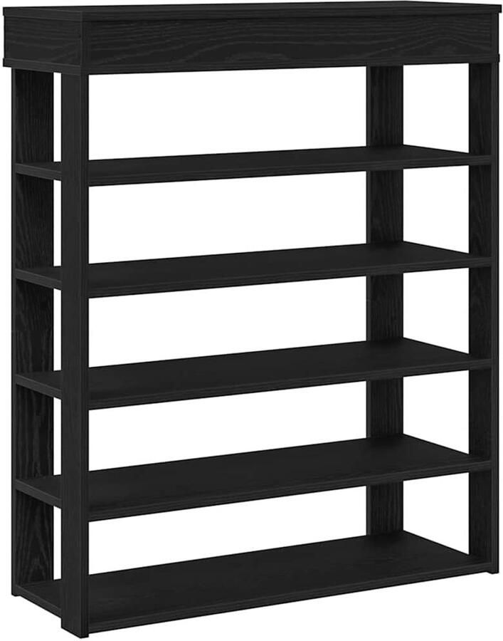 VidaXL Schoenenrek 80x30x98 cm bewerkt hout zwart