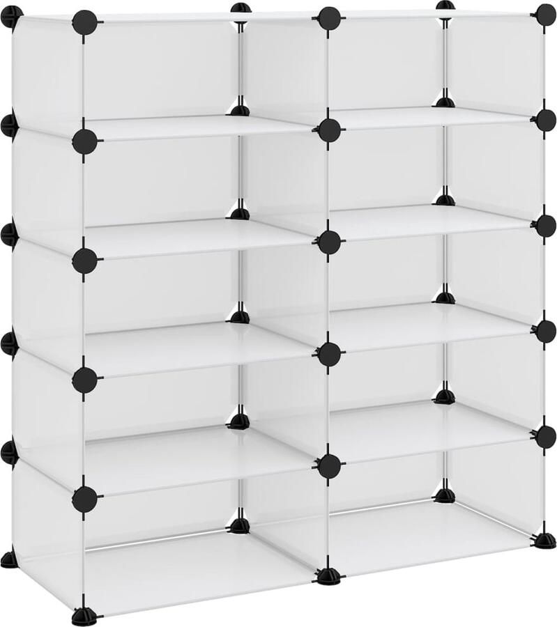 VidaXL Schoenenrek 84x32x88 5 cm Transparant Schoenenrek Opbergoplossing Schoenuitlegers Transparens Plastic Metaal Multifunctioneel Compact