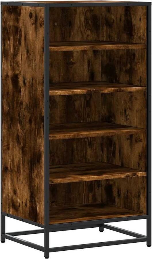 VidaXL Schoenenrek Gerookt Eiken 48x38x97 5 cm