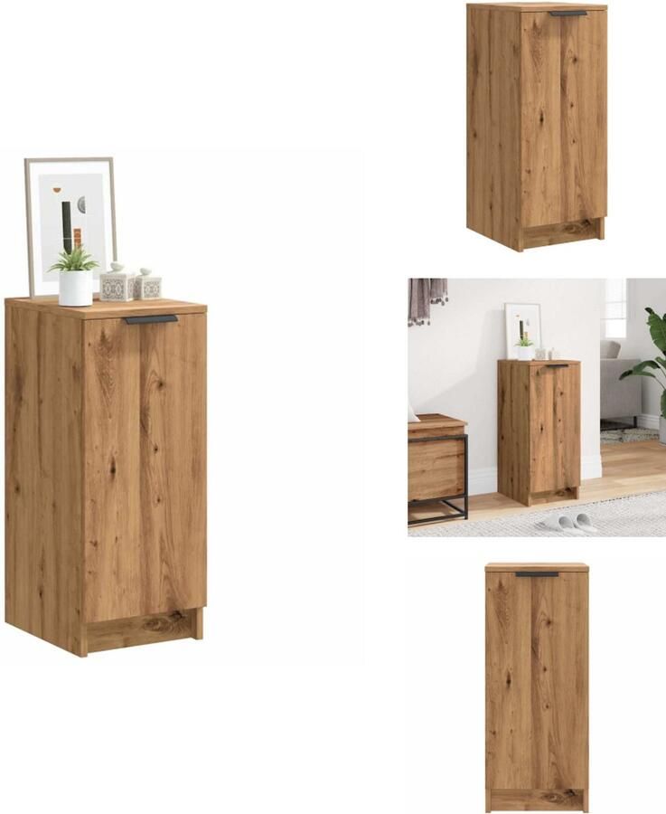 VidaXL Schoenenrek Schoenenrekken Opbergrek Voor Schoenen Schoenenstellage Schoenenkast 29 5x35x70 cm bewerkt hout artisanaal eikenkleur