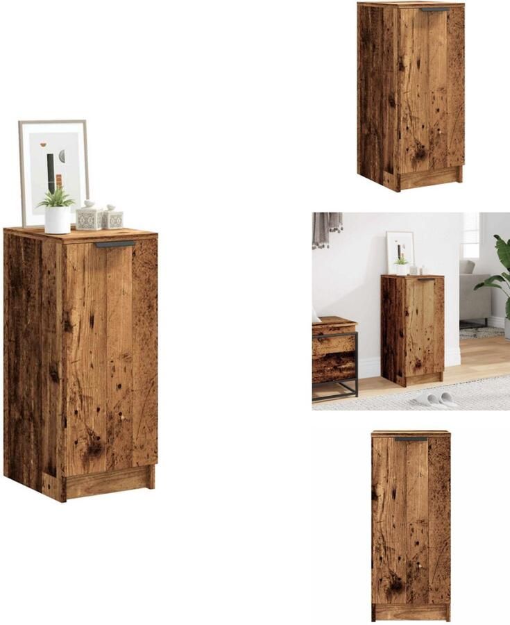 VidaXL Schoenenrek Schoenenrekken Opbergrek Voor Schoenen Schoenenstellage Schoenenkast 29 5x35x70 cm bewerkt hout oud houtkleurig
