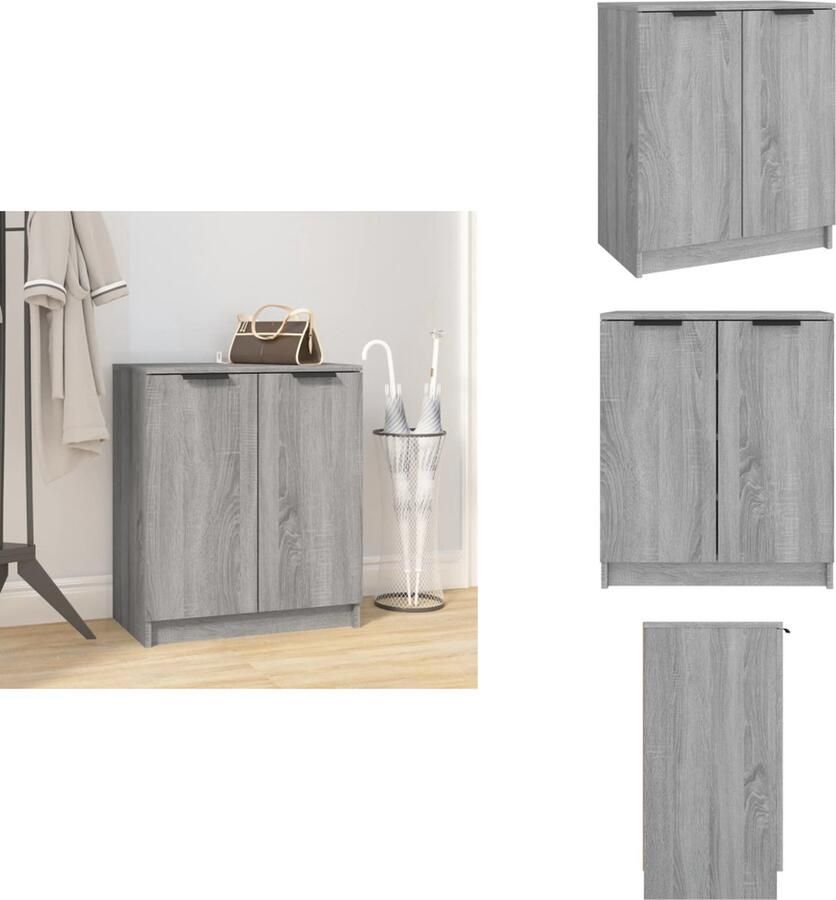 VidaXL Schoenenrek Schoenenrekken Opbergrek Voor Schoenen Schoenenstellage Schoenenkast 59x35x70 cm bewerkt hout grijs sonoma eikenkleurig
