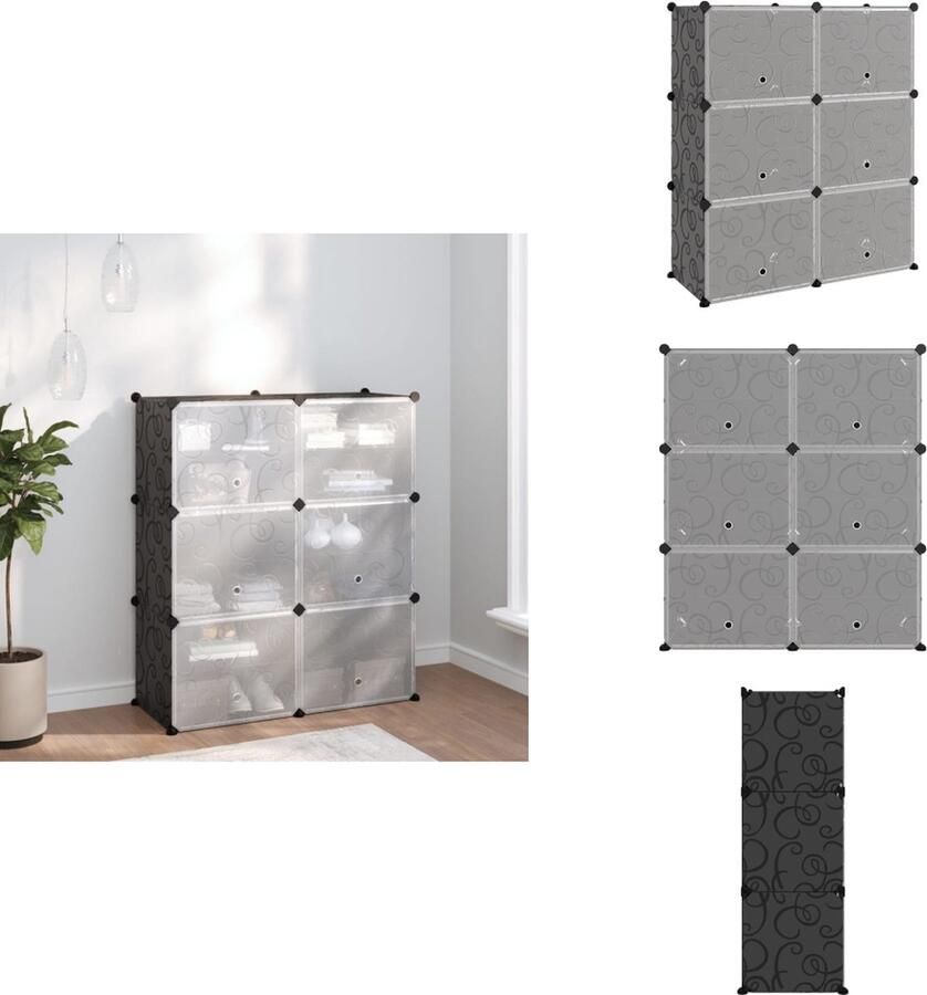 VidaXL Schoenenrek Schoenenrekken Opbergrek Voor Schoenen Schoenenstellage Schoenenrek 84-5x31x93-5 cm polypropeen zwart