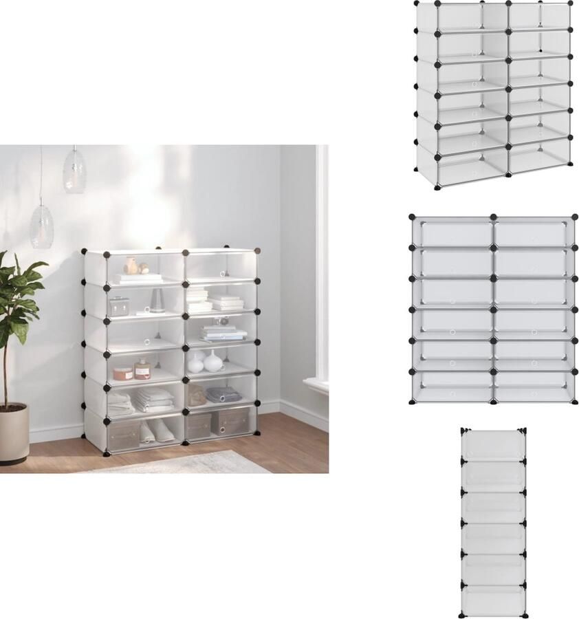 VidaXL Schoenenrek Schoenenrekken Opbergrek Voor Schoenen Schoenenstellage Schoenenrek 94 5x36 5x106 cm polypropeen transparant
