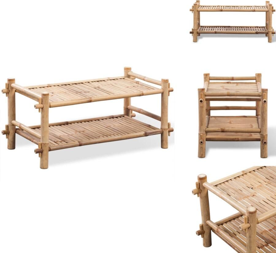 VidaXL Schoenenrek Schoenenrekken Schoenen Rek Schoenen Rekken Schoenenrek bamboe twee lagen - Foto 2