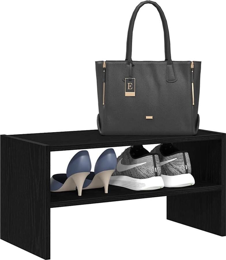 VidaXL Schoenenrek stapelbaar 60x30x30 5 cm zwart eikenkleurig