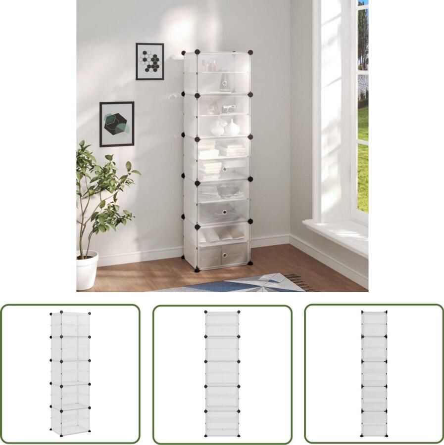 VidaXL Schoenenrek Transparant 44x31 5x153 5 cm Schoenenrek Opbergruimte Schoenuitlegger Transparens Multifunctioneel Makkelijk Schoonmaken