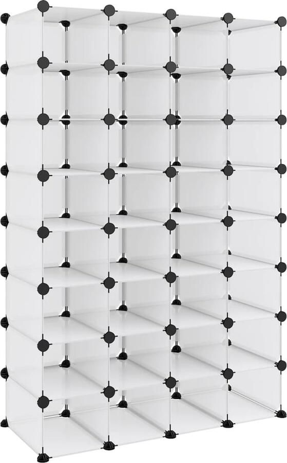 VidaXL Schoenenrek Transparant 93x36 5x140 cm Schoenenrek Schoenen Organisatie Schoenuitschuifsysteem Transparens Schoenenrek Transparante Kast Opbergsysteem Multifunctionele Kast Plateauschoenensysteem