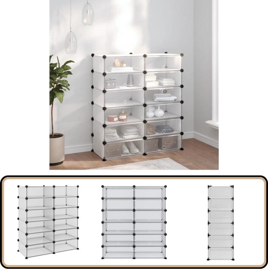 VidaXL Schoenenrek Transparant 94 5x36 5x106 cm Schoenenrek Opbergsysteem Schoenuitlegger Transparens Multifunctioneel Interieurdecoratie