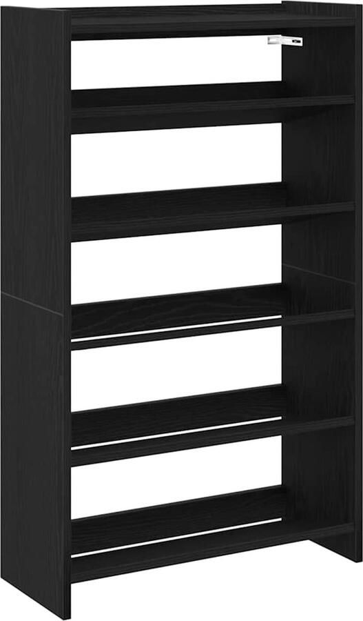 VidaXL Schoenenrek zwart 60x25x100 cm Hout