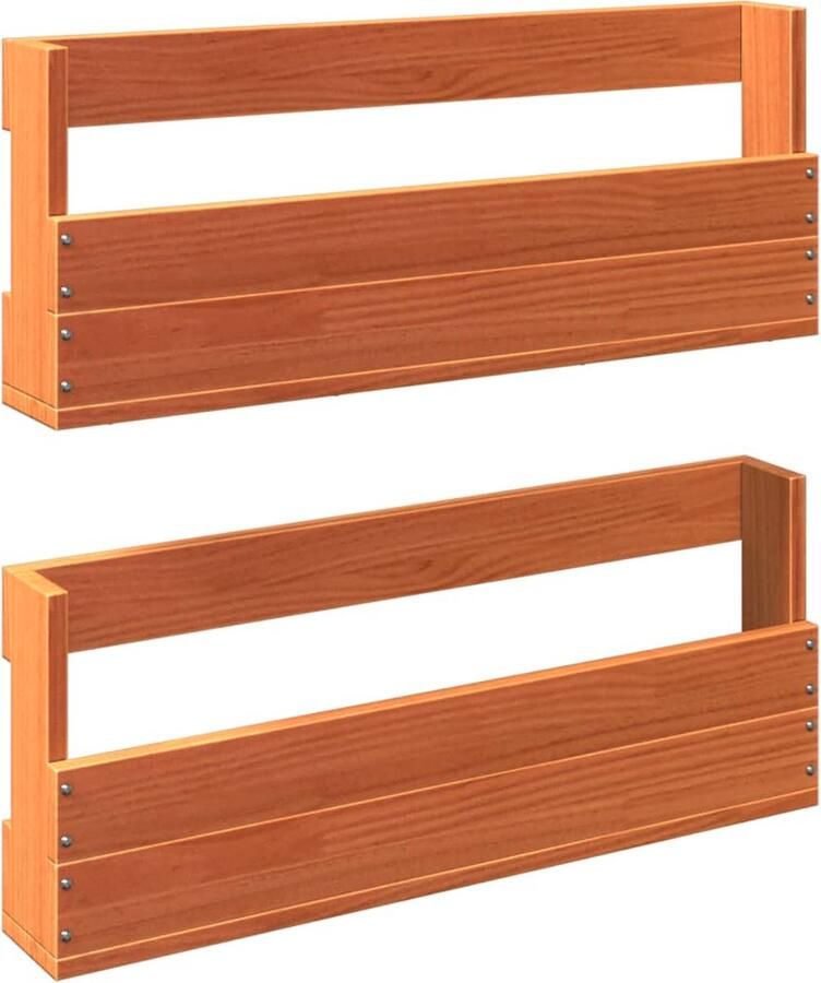 VidaXL Schoenenrekken 2 st 59x8 5x23 5 cm massief grenenhout wasbruin - Foto 3