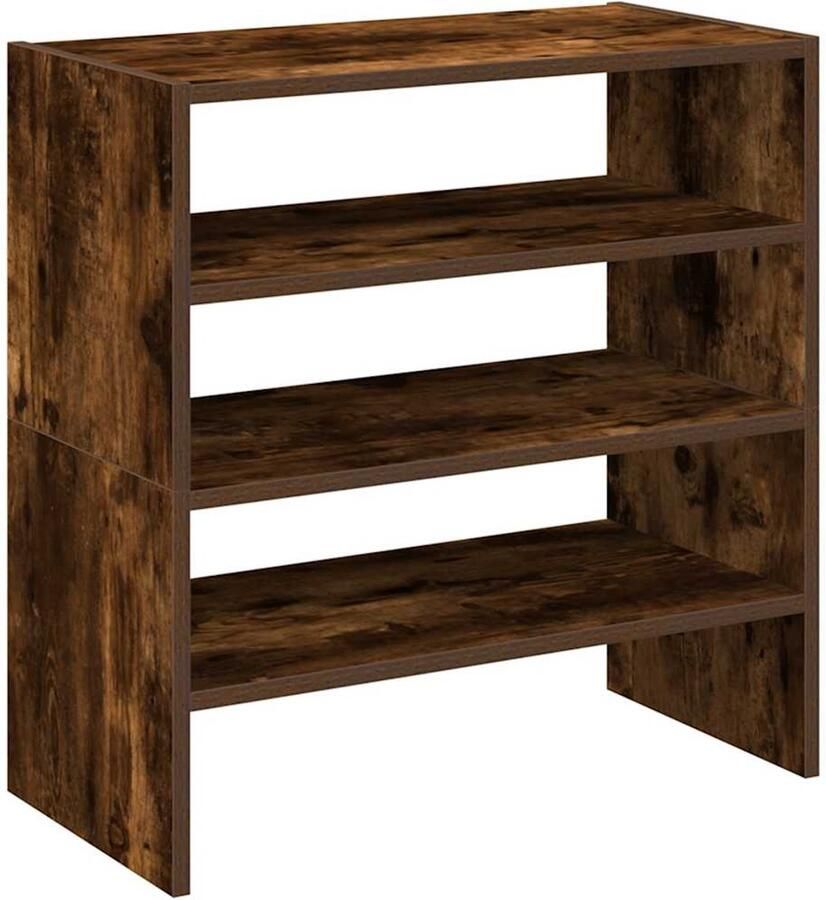 VidaXL Schoenenrekken 2 st stapelbaar 60x30x30 5 cm gerookt eikenkleur