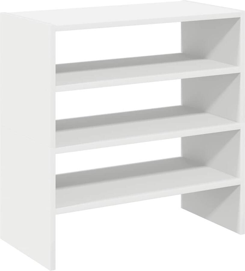 VidaXL Schoenenrekken 2 st stapelbaar 60x30x30 5 cm wit