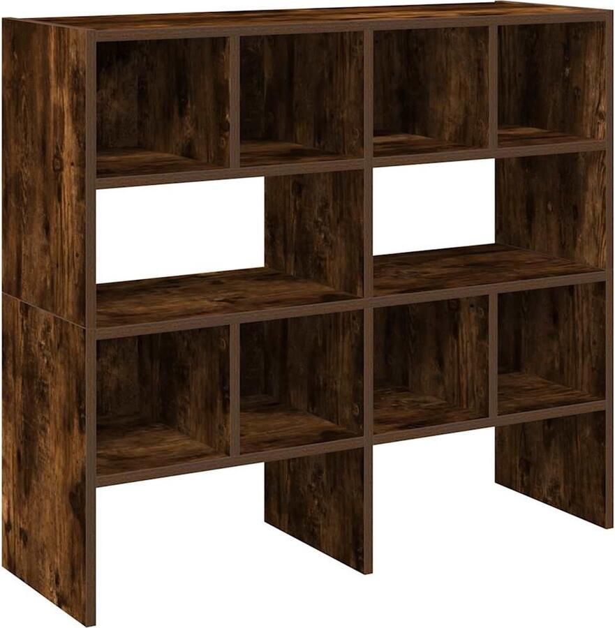 VidaXL Schoenenrekken 2 st stapelbaar Gerookt Eiken Schoenenrek Schoenenkast Houten Schoenenrek Opbergruimte Organisatie