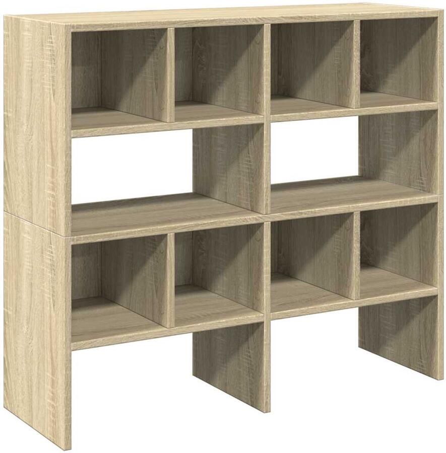 VidaXL Schoenenrekken 2 st stapelbaar 89 5x30x40 cm sonoma eikenkleur