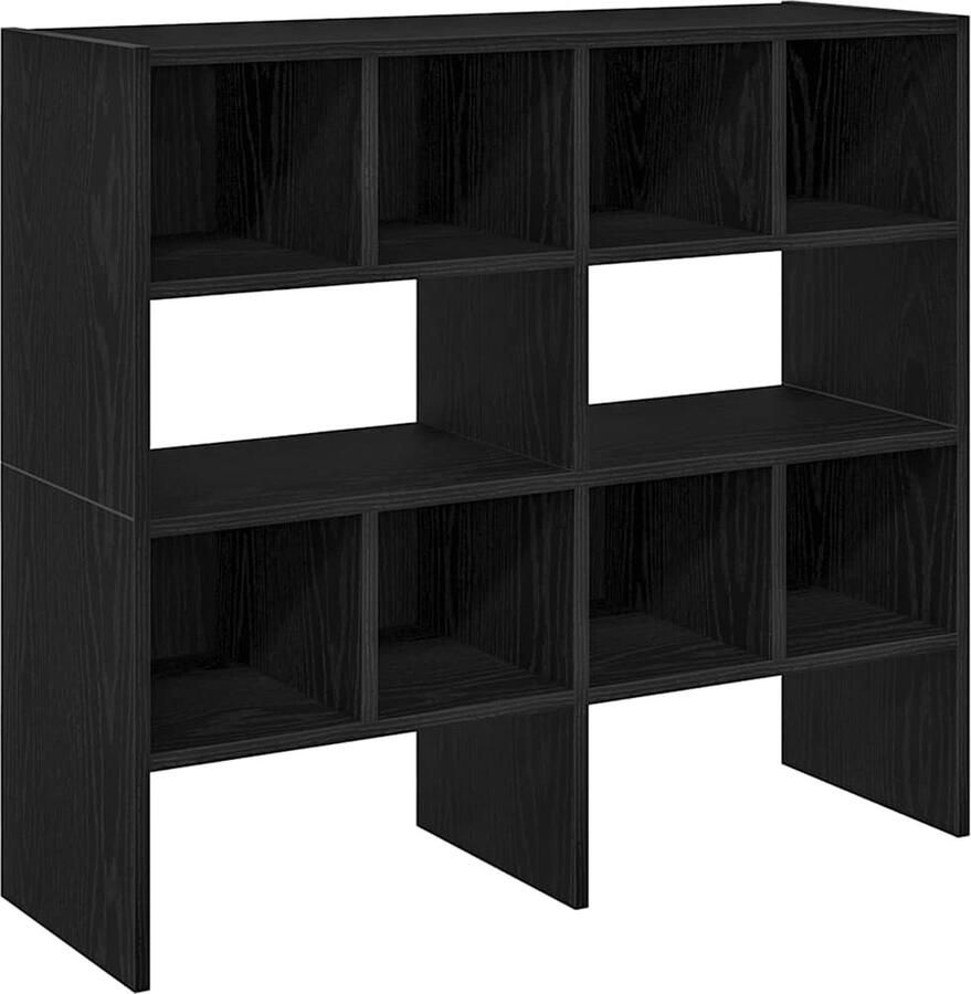 VidaXL Schoenenrekken 2 st stapelbaar 89 5x30x40 cm zwart eikenkleurig