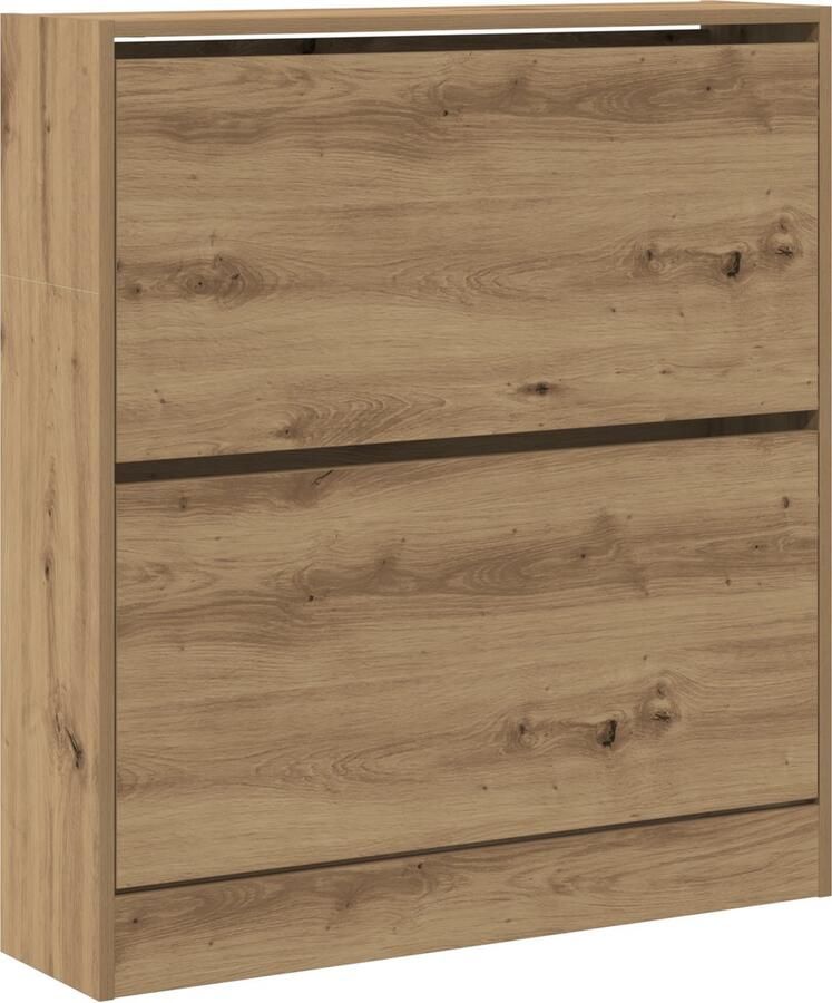 VidaXL Schoenkast Gerookt eiken 80 x 21 x 87.5 cm Bewerkt hout