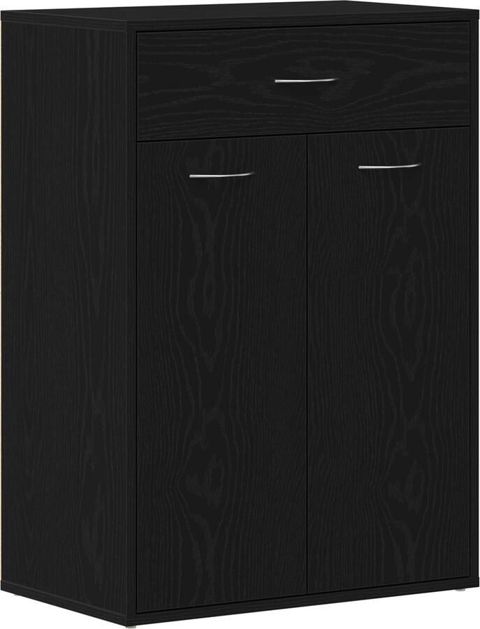 VidaXL Schoenrek met lade Zwart eiken 60 x 35 x 84 cm Bewerkt hout