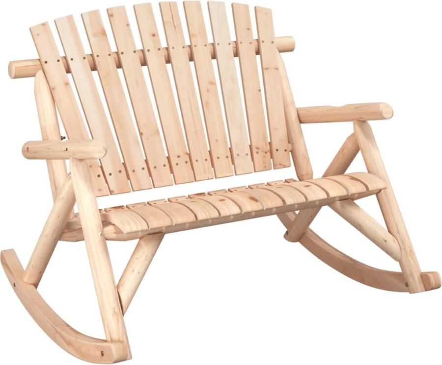 VidaXL Schommelbank 2-zits massief vurenhout Schommelbank Tuinset Lounge Set Buitenschilderij Hout Meubel