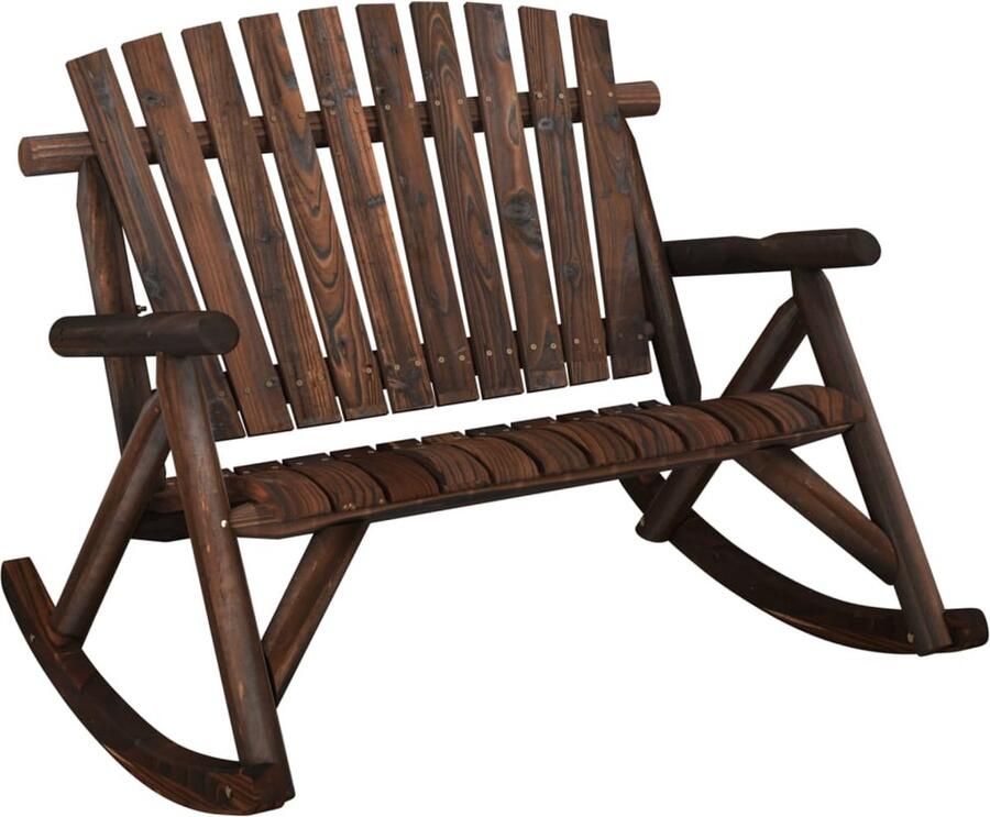 VidaXL Schommelbank 2-zits massief vurenhout Schommelbank Tuinset Tuinstoel Lounge Stoel Buitentijd