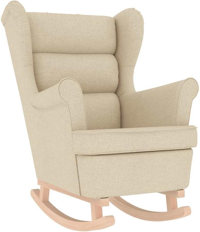 VidaXL Schommelstoel 74x90x102 cm stof crèmekleurig