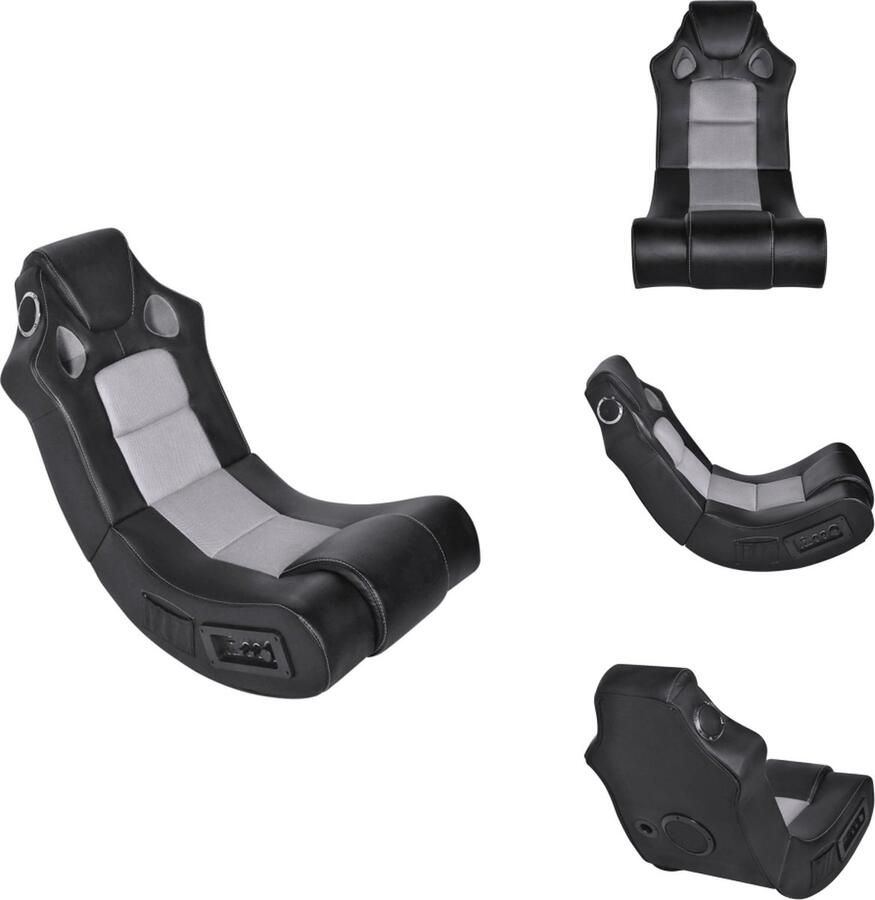 VidaXL Schommelstoel Schommelstoelen Schommel Stoel Schommel Stoelen Schommelstoel met muziek kunstleer zwart en grijs