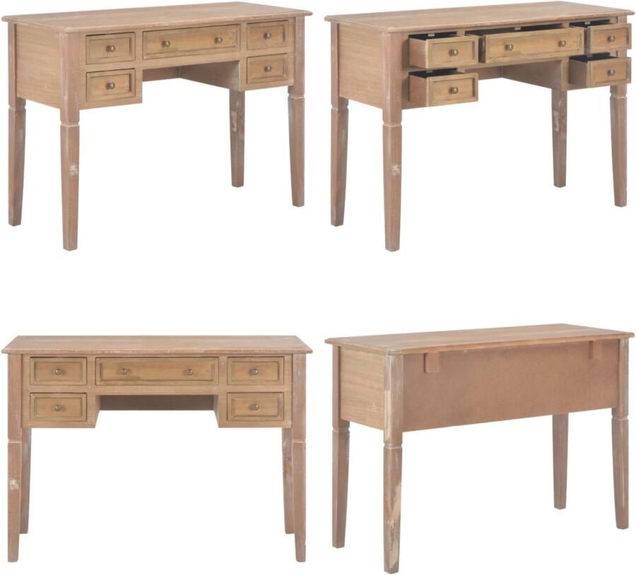 VidaXL Schrijftafel 109 5x45x77 5 cm hout bruin Bureau Bureaus Schrijftafel Schrijftafels