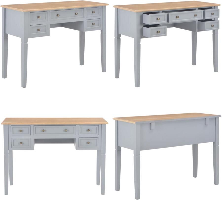 VidaXL Schrijftafel 109 5x45x77 5 cm hout grijs Bureau Bureaus Schrijftafel Schrijftafels