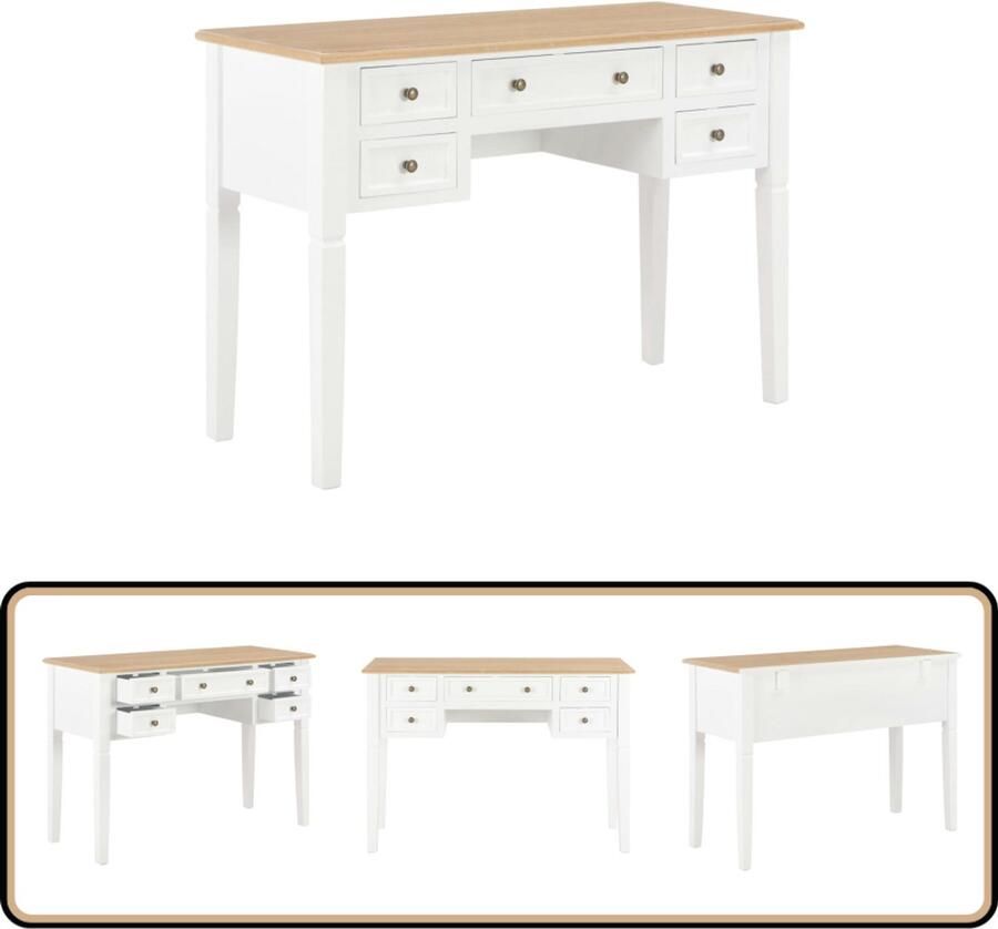 VidaXL Schrijftafel 109 5x45x77 5 cm Hout Wit Schrijftafel Bureau Houten Bureau Wit Bureau Bureaublad Laptopstandaard Home Office Studietafel Boekenkast