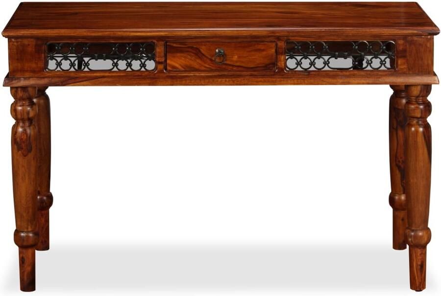 VidaXL Schrijftafel 120x50x76 cm Massief Sheeshamhout Schreibtafel Bureau Sheeshamhouten Bureau Vintage Bureau Landelijk Bureau Kantoorruimte Thuiswerkplek Boekenkast Laptopstandaard
