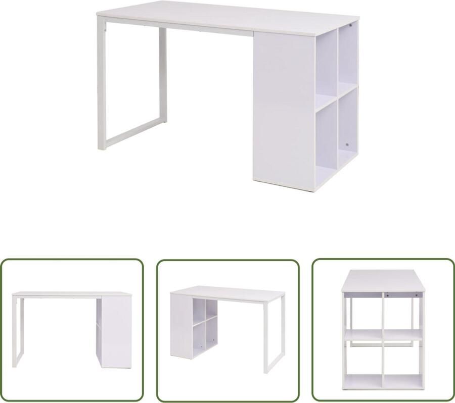VidaXL Schrijftafel 120x60x75 cm Wit Schrijftafel Bureaus Werkblad Houten Bureau Witte Meubelen Home Office Studietafel Laptopstandaard Ergonomische Bureaus