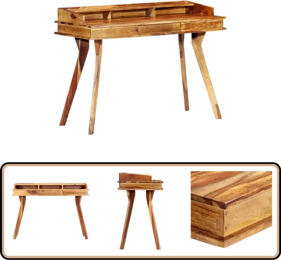 VidaXL Schrijftafel Massief Sheeshamhout 115x50x85 cm Schrijftafel Bureau Sheeshamhout Vintage Retro