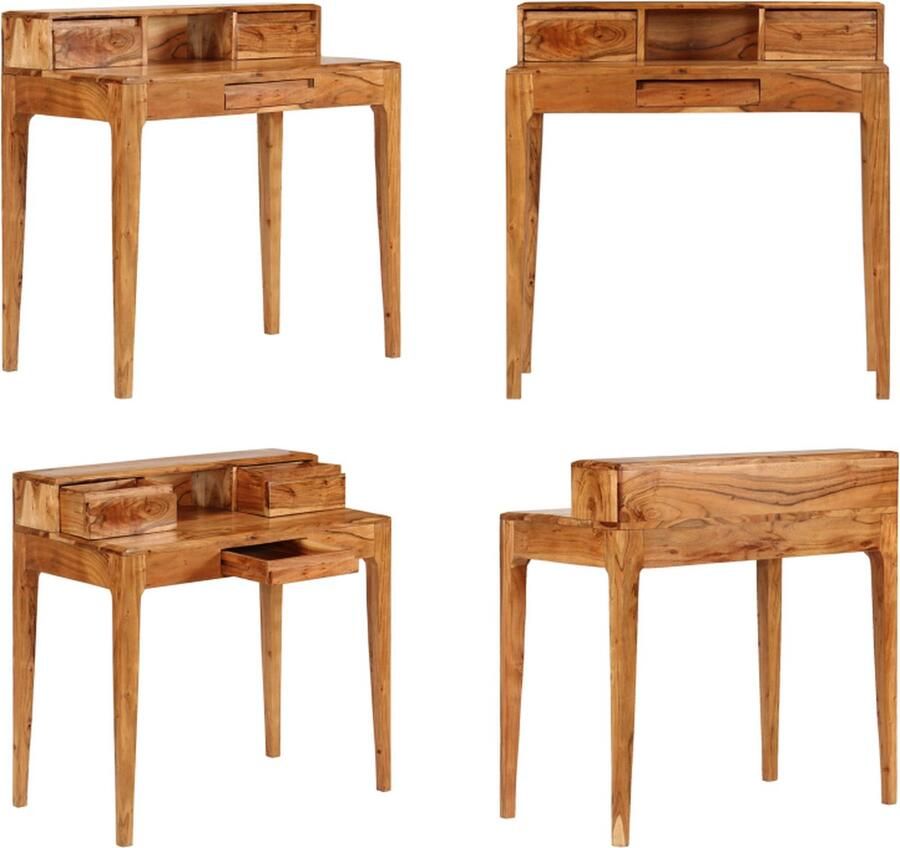VidaXL Schrijftafel met lades 88x50x90 cm massief hout Schrijftafel Schrijftafels Bureau Bureaus