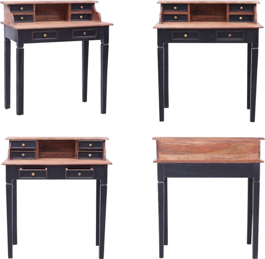 VidaXL Schrijftafel met lades 90x50x101 cm massief gerecycled hout Schrijftafel Schrijftafels Bureau Bureaus