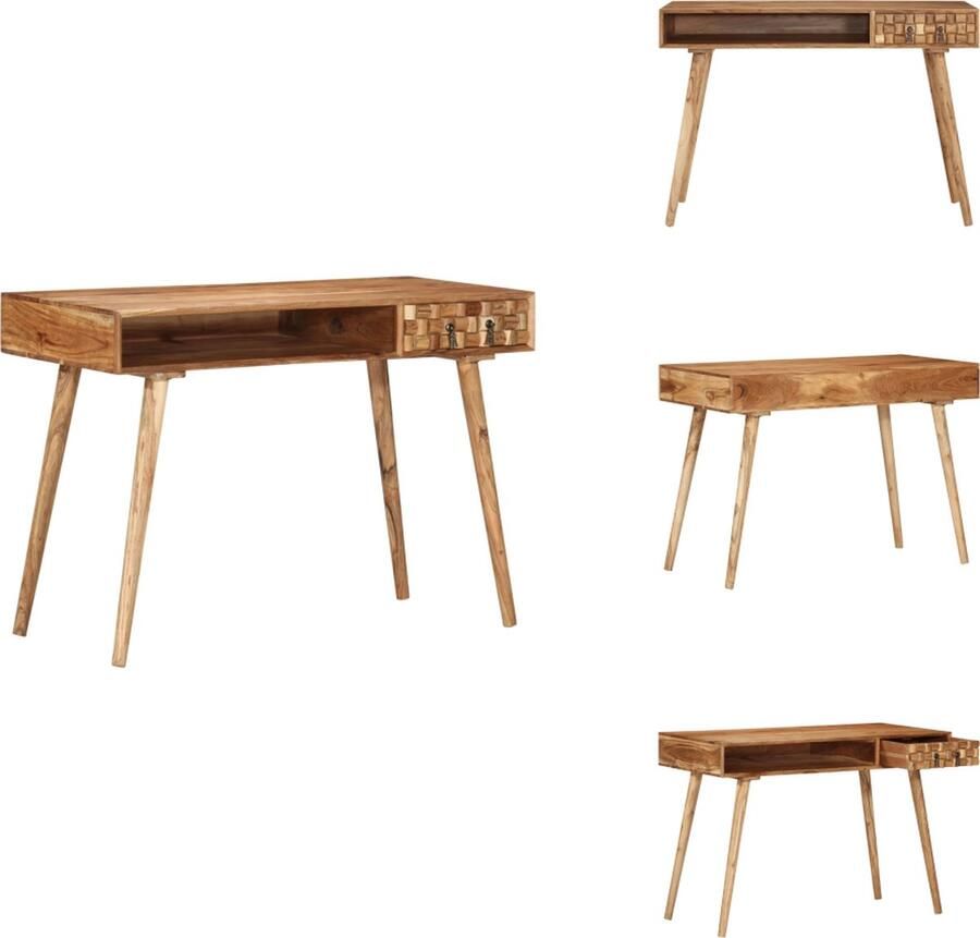 VidaXL Schrijftafel Schrijftafels Schrijf Tafel Bureau Schrijftafel 110x50x76 cm massief acaciahout