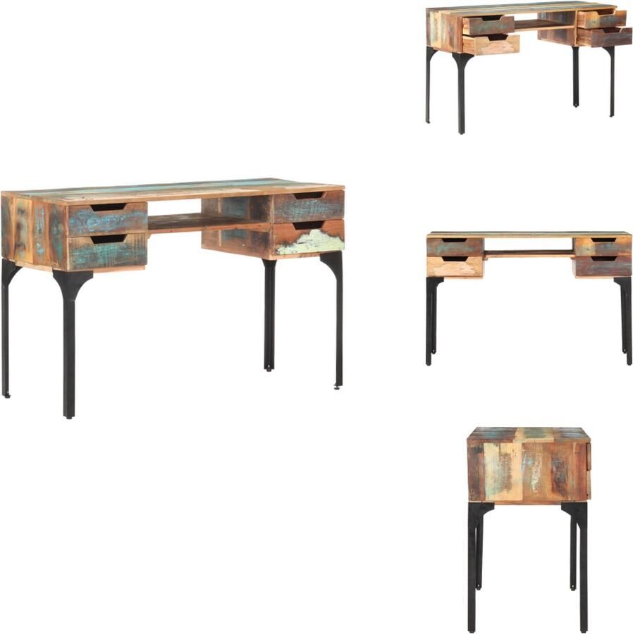 VidaXL Schrijftafel Schrijftafels Tafel Tafels Bureau 118x48x75 cm massief gerecycled hout